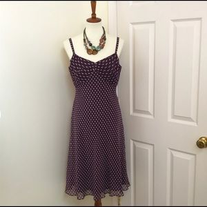 Purple with khaki dots dress